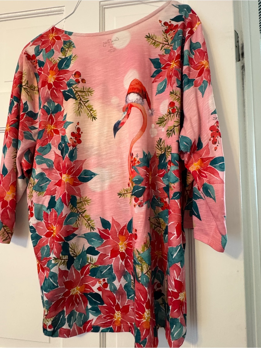 Coral Bay Pink Women's 3X Lightweight  Holiday Shirt - Picture 3 of 3